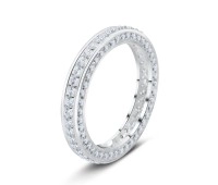 Charming CZ Roll Silver Ring NSR-3295